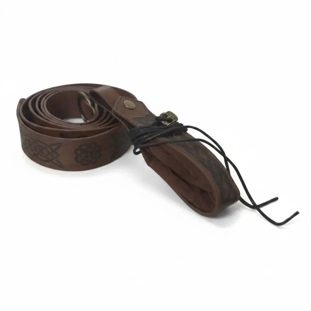 Brown Celtic Viking Style Belt Pouch Renaissance Faire Cosplay LARP Gift For Him